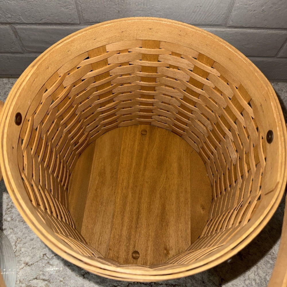 Vintage 2003 Longaberger Ice Bucket Basket With Lid & Insulated Protector - Picture 8 of 11